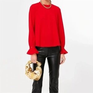 Pomander Place by Tuckernuck Palmer Blouse Bell Cuff Size‎ 2X Minimalist Top Red